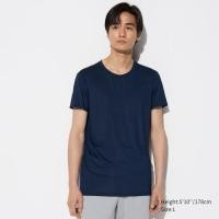 ราคา UNIQLO Men Airism รุ่นผ้ายืด คอกลม L XL เทา ดำ ขาว น้ำเงิน สินค้าของแท้ (22175582673)