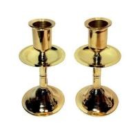 ราคา เชิงเทียนทองเหลืองแท้ จานรอง รูใหญ่ สูง 4 นิ้ว (460486367)