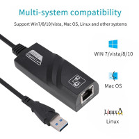 ราคา USB 3 0 to RJ45 Gigabit Lan 10 100 1000 Ethernet Adapter แปลง USB3 0 เป็นสายแลน ไดรเวอร์ในตัว (21319963189)