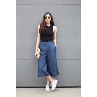 ราคา กางเกงขาบาน5ส่วนผ้ายีนส์ฟอกผู้หญิง กางเกงขายาวหญิง กางเกงขา5ส่วนผ้าลินิน กางเกงแฟชั่น ผญ กางเกงขากว้าง5ส่วนซิบหน้า กางเกงยีนส์5ส่วน ญ (10225286049)