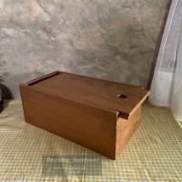 ราคา ไม้สักเก่า กล่องไม้สัก กล่องเก็บของ กล่องไม้อเนกประสงค์ ฝาสไลด์ (10561870275)