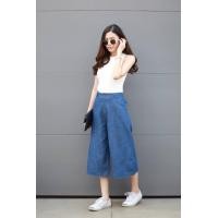 ราคา กางเกงขาบาน5ส่วนผ้ายีนส์ฟอกผู้หญิง กางเกงขายาวหญิง กางเกงขา5ส่วนผ้าลินิน กางเกงแฟชั่น ผญ กางเกงขากว้าง5ส่วนซิบหน้า กางเกงยีนส์5ส่วน ญ (10225286055)