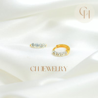 ราคา มาใหม่ JJ08 ห่วงพลอยนพเก้า12mm ต่างหูเพชรCZ ต่างหู ตุ้มหู ต่างหูหุ้มทอง ฟรีตลับทองทุกคู่ (24236876729)