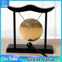 ราคา ZYSUN ฆ้องทองเหลืองตั้งโต๊ะฆ้องฮวงจุ้ยงานฝีมือดนตรีศิลปะสีดำขาตั้งไม้จีนพร้อมขาตั้งและค้อน (24593402242)