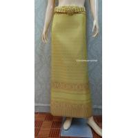 ราคา ผ้าถุงไหม ผ้าซิ่นไหม สีเหลืองทอง ขนาด 2 หลา (782354792)