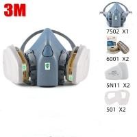 ราคา MQQHOMEE 3M 7502หน้ากากป้องกันแก๊ส หน้ากากกรองสารเคมีแบบคู่ ขนาดกลาง M ครึ่งหน้ากากซิลิโคน หน้ากากป้องกันสารเคมี หน้ากากกันฝุ่น กันแก๊ส กันเชื่ (24300608545)