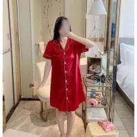 ราคา Por ชุดนอนกระโปรงผ้าซาติน ชุดนอนผ้าซาติน ไซส์ใหญ่ 3XL 6XL สาวอวบ แขนมี2แบบให้เลือก (18886611744)