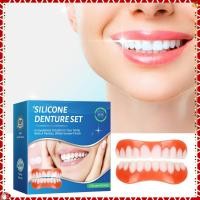 ราคา ปลอกฟันปลอมซิลิโคน ฟันบนและฟันล่าง ใส่สบาย ใส่สบาย ฟันปลอมสีขาวนุ่ม ใช้งานง่าย และทำความสะอาด ไม่มีกลิ่น เหมาะสำหรับผู้ชายและผู้หญิง (24309931958)