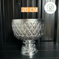 ราคา ชุดขันน้ำพร้อมพานรองลายไทย ขันลายไทย ขันพานรอง ตรากระเช้า อลูมิเนียม ขนาด 18 20 cm สีเงิน ขัน BMC kitchenware ร้าน BMC kitchenware (1464542763)