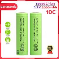 ราคา ถ่านชาร์จPanasonic 18650 3 7V 2000mAh 10C แบตเตอรี่ ไฟแรงพิเศษ ถ่านโซล่าเซล ถ่านสว่านไฟฟ้า ถ่านไฟฉาย อเนกประสงค์ หัวแบน ถ่านชาร์จคุณภาพสูง แบตพาวเวอร์แบงค์ แบตเตอรี่ลิเธียม 18650 Rechargeable lithium 