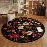 ราคา ยุโรปสไตล์ Pastoral สบายพรมกลมดอกไม้ที่มีสีสัน Bohemian Farmhouse ตกแต่งพรมห้องน้ํา Anti SLIP ประตู (24246707036)