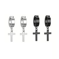 ราคา 12 Pair Punk Mens Fashion Cross Magnet Stainless Steel Ear Studs and Earrings Set (24028505530)