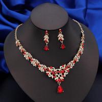 ราคา Halloween Elegant Red Bridal Jewelry Dress for Women Choker Necklace Dangle Earrings Wedding Bridal Jewelry Dress Fashion Accessorieschristmas (24350035371)
