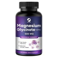 ราคา Kexinsh Magnesium Glycinate 500Mg 60แคปซูล ZincViamin D3B6 เพื่อสุขภาพกระดูกและสุขภาพฟัน ส่งเสริมสมองและการนอน ลดความเครียด (22542960428)