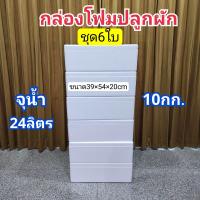 ราคา 6ใบ กล่องโฟมปลูกผัก ลังโฟม ความจุ24 ลิตร กล่องกุ้ง 10 กก มือหนึ่ง (22014957303)