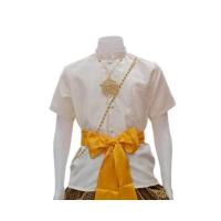 ราคา เสื้อไทยพี่หมื่นผู้ใหญ่ลายไทยพิมพ์ทองและ เสื้อไทยชายผ้าใหมสีพื้น ราคาไม่รวมผ้าคาดเอว (24569819861)