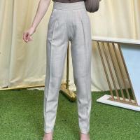 ราคา NEW G99 กางเกงขากระบอกเล็ก ซิปข้าง เอวสูง หน้าเรียบ ผ้าฟอร์ร่า (23787081972)