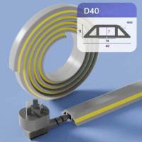 ราคา รางไฟ ยางครอบสาย 4cm 2m PVC รางครอบสายไฟ ยางครอบสายไฟ (22427476733)