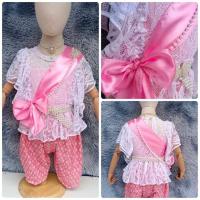 ราคา ชุดไทยเด็กลูกไม้ดอกแก้ว ชุดไทยเด็กประยุกต์สีชมพู ชุดไทยประยุกต์เด็กสีฟ้า (24262584161)