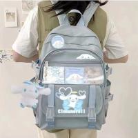 ราคา FXSAXUNN Sanrio การ์ตูนผู้หญิงเป้สะพายหลังนักเรียนโรงเรียนกระเป๋าสำหรับสาว ๆ กระเป๋าเป้สะพายหลังผ้า Oxford ขนาดใหญ่ (24633587586)