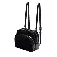 ราคา OLANG จัดส่งฟรี กระเป๋าเป้ผู้หญิงหนังมันวาวสีดำ กระเป๋าเดินทางสำหรับเด็กสาว PU ลำลอง กระเป๋านักเรียนใส่ไปโรงเรียน กระเป๋าเอกสาร (16459085905)