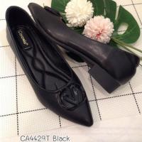 ราคา 4429 รองเท้าคัทชู ส้นแบน 1 นิ้ว สีBlack Cream Pink แบรนด์ Cavawia (23060968646)