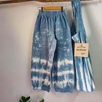 ราคา มัดย้อมกางเกงเอวยืดทรงบอลลูน (24137518557)