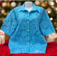 ราคา เสื้อลุกไม้คนแก่ไซส์ใหญ่ รอบอก38 40 42 44 46ยาว22 24นิ้วฟรีไซส์ เสื้อลูกไม้สาวอวบ เสื้อผ้าผู้หญิงอวบใส่ทำบุญ เสื้อลูกไม้คอปกสีขาว (23712238407)