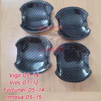ราคา เบ้ารองมือเปิดประตู กันรอยประตู เบ้ากลม TOYOTA VIGO 2004 2014 VIOS 07 12 FORTUNER 05 14 INNOVA 05 15 งานเคฟล่า คาร์บอน มือจับ คาร์บอนโลโก้ GR ตรงรุ่น (23798446939)