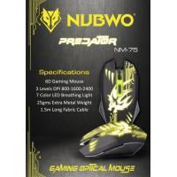 ราคา NUBWO NM 75 Predator USB Mouse เมาส์มีไฟ 7 สี Black (7565448760)