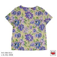 ราคา เสื้อแตงโม คอปาดแขนสั้น ผ้าป่านมัสลิน ลายดอกไม้ สีสันสดใสที่ใส่ได้ทุกวันเนื้อผ้าไม่ยืด เนื้อผ้าละเอียดระบายอากาศได้ดีแห้งเร็วและมีน้ำหนักเบาสวมใส่สบายไม่ร้อน ไซซ์ LXLXXL ราคา 350 บาท แบบ คอปาดกระดุมหล