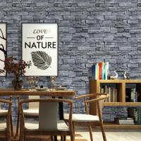 ราคา Wall Ideas ส่งฟรี มีโค้ดลด วอลเปเปอร์ สติกเกอร์ PVC กาวในตัว ลายอิฐ หินกาบ สีเทา ติดเองได้ (9593781053)