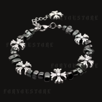 ราคา CHROME HEARTS สร้อยข้อมือ ลายดอกไม้ หรูหรา สร้อยข้อมือโครมฮาร์ท ฟรีกล่องใส่แบบใส (23787165387)