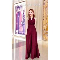 ราคา จั้มสูทขายาว ใส่ออกงาน ทรงอัดพลีทจีบ ทรงสวย (22867774913)