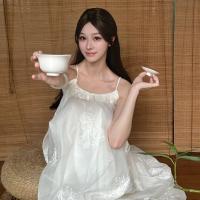 ราคา ชุดเดรสยาวสายเดี่ยวสไตล์นางฟ้า ทรงหลวม แขนกุด คอวี ดีไซน์ชายหาด สำหรับผู้หญิง ชุดเดรสยาวคลุมเข่า (24128223222)