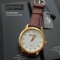 ราคา us submarine นาฬิกาผู้ชาย รุ่น J 185M นาฬิกาข้อมือสายหนัง ตัวเรือนสีเงินหน้าปัดดำ วัยรุ่นผู้ใหญ่ใส่ได้ แนวเรียบๆ กันน้ำ100 (24226438957)