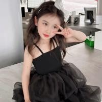 ราคา PRINCESS KESLI เดรสเด็กผู้หญิงสายเดี่ยวสีดำกระโปรงตาข่ายเป็นชั้น ชุดเดรสกระโปรง กระโปรงฟูๆฟรุ้งฟริ้งเด็ก 1 9 ปี (24401453763)