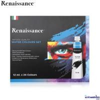 ราคา Renaissance ชุดสีน้ำ 12สี 24สี ขนาด 5ml 12ml Water colour set สีน้ำ เรนาซองซ์ (14925906379)