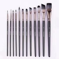 ราคา พู่กัน 12 ชิ้น พู่กันกลม ปลายแบน ขนแปรงไนล่อน แปรงระดับศิลปิน หลายขนาด สําหรับวาดภาพสีน้ํา ระบายสีน้ํามัน อะคริลิค (23711231417)