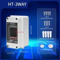 ราคา HT IP65 Outdoor Waterproof Electrical Distribution Box 2 3 5 Ways MCB Switch Meter Timer PC Plastic Junction Wire Box กล่องใส่เบรกเกอร์ไฟฟ้า distribution box consumer box รุ่น HT 2ช่อง ถึง 24 ช่อง กัน