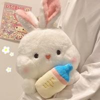 ราคา กอดหมอนยักษ์กระต่ายสีขาวของเล่นตุ๊กตาน่ารักขวดนมตุ๊กตากระต่าย Comforting ของขวัญวันเกิดสําหรับเด็กผู้หญิง (21321143047)