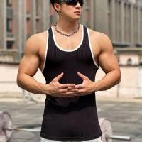 ราคา เสื้อกล้ามลายทางสำหรับผู้ชายเสื้อกล้ามเล่นกีฬาออกกำลังกายกล้ามยืดได้เสื้อระบายอากาศแขนกุดลำลองไซส์ใหญ่พิเศษ S 3XL (22032125868)