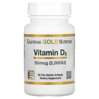 ราคา California Gold Nutrition Vitamin D3 50 mcg 2000 IU Fish Gelatin Softgels (19770935369)