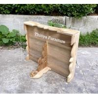 ราคา หิ้งพระไม้สัก ไซส์30 100cm หิ้งพระติดผนัง หิ้งพระบัว ไม้สักขัดเนียน ชั้นวางพระ หิ้งพระบูชา (19330713062)