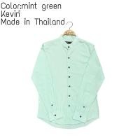 ราคา เสื้อเชิ้ต คอจีน แขนยาว สีพาสเทล M XXXXL Long sleeve mandarin collar oxford shirt (3671414393)