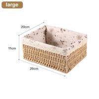 ราคา ตะกร้า ตะกร้าหวาย ตะกร้าหวายบุผ้า สําหรับใส่ผลไม้ ตะกร้าจัดเก็บเสื้อผ้า สําหรับเก็บของจิปาถะ (17803590285)