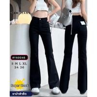 ราคา กางเกงยีนส์ขาม้า R E S T O C K YM 9046 ขาม้า ดำ ผ้ายืด มี s m l xl 34 36 (21569677125)