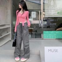 ราคา กางเกงคาร์โก้ ญ กางเกงผู้หญิง ทรงสวย มีเชือกที่เอว 411 (17792693930)