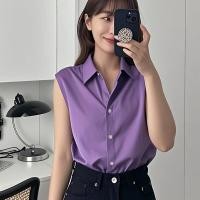 ราคา เสื้อเชิ้ตคอโปโลแขนกุดผ้าฝ้ายสีขาวสไตล์ใหม่สำหรับผู้หญิงในฤดูร้อน เสื้อเชิ้ตแขนกุดแบบลำลองสไตล์เกาหลี (24454685373)