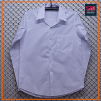 ราคา เสื้อนักศึกษา ชาย เสื้อเชิ้ต แขนยาว สีขาว ขาวโอโม่ ทรงปล่อย (21169819298)